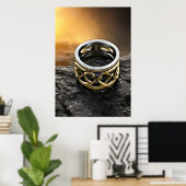 L'anneau d'or et d'argent | AI Art Poster (Bureau à domicile)