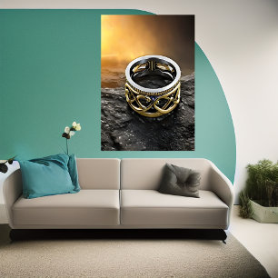 L'anneau d'or et d'argent AI Art Poster