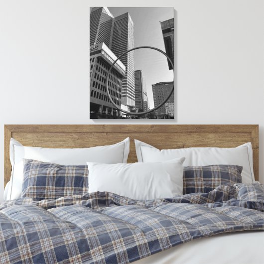 L'Anneau of De Ring, Beeldhouwkunst in Montreal, C Canvas Afdruk (Insitu (Slaapkamer))
