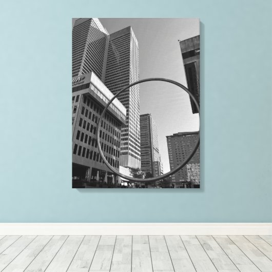 L'Anneau of De Ring, Beeldhouwkunst in Montreal, C Canvas Afdruk (Insitu (Houten vloer))