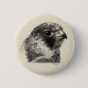 Lanner Falcon Tekening Ronde Button 5,7 Cm