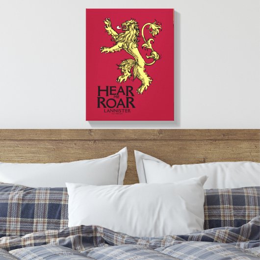 Lannister Sigil - Verhoor me auto Canvas Afdruk (Insitu (Slaapkamer))