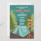L'anniversaire de camping campent invitation (Devant)