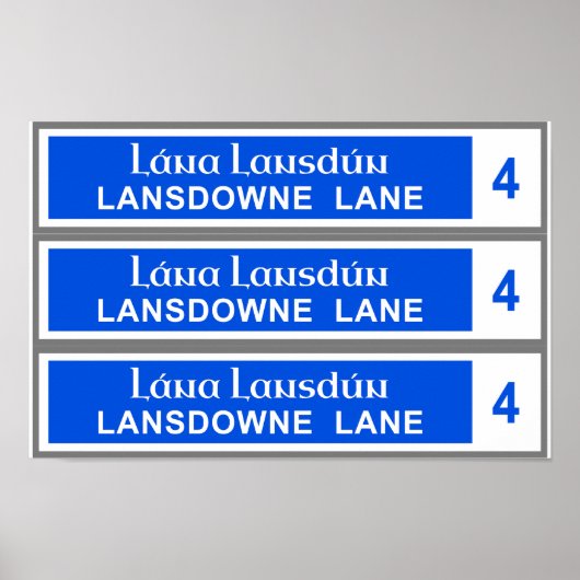 Lansdowne Lane Poster (Voorkant)