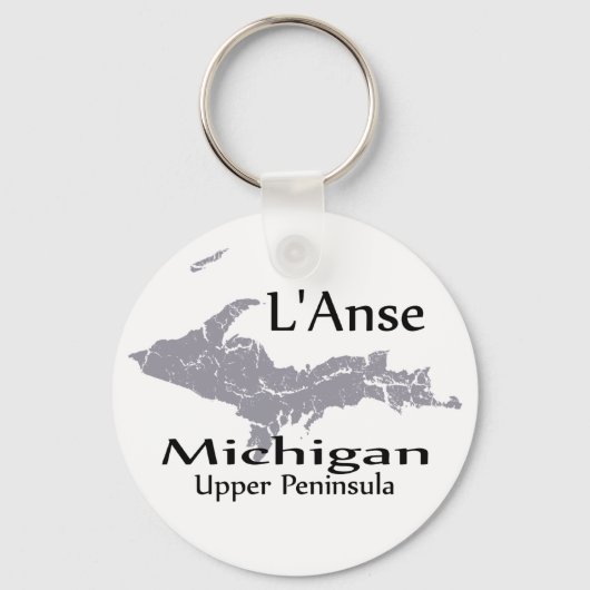 L'Anse Michigan Map Sleutelhanger (Voorkant)