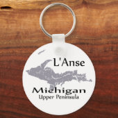 L'Anse Michigan Map Sleutelhanger (Voorkant)