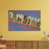 Lansing, Michigan - Large Letter Scenes 2 Canvas Afdruk (Insitu (Woonkamer))