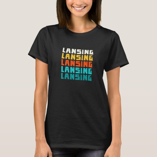Lansing Michigan Mi Retro Collectie Ameri T-shirt (Voorkant)
