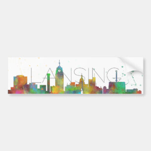 LANSING, MICHIGAN SKYLINE BUMPERSTICKER