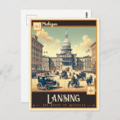 Lansing, Verenigde Staten | Briefkaart (Voorkant / Achterkant)