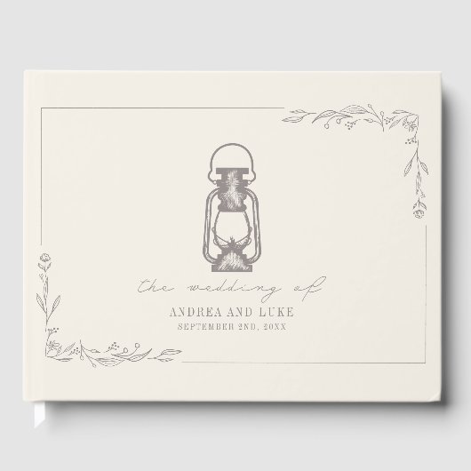 Lantaarn Amethyst Rustic Wedding Gastenboek (Voorkant)
