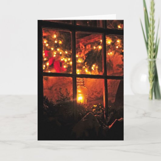 Lantaarn bij Nacht Feestdagen Kaart (Voorkant)