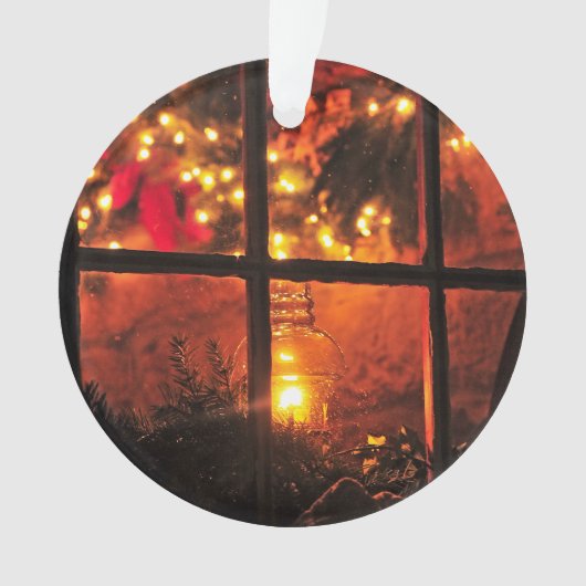 Lantaarn bij nacht ornament (voorkant)