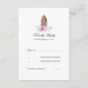 Lantaarn bruiloft RSVP Kaartje