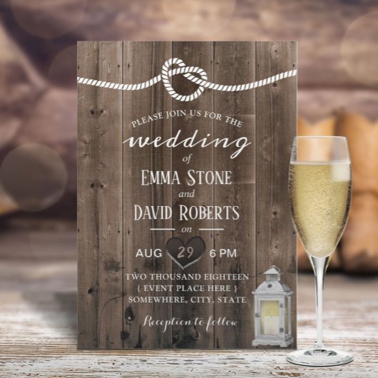  Lantaarn die de Knot Barn Wedding bindt Kaart