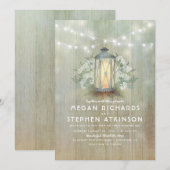Lantaarn en baby's adem rustieke zomer bruiloft kaart (Voorkant / Achterkant)