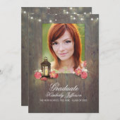 Lantaarn en Rustiek Hout Foto Afstuderen Kaart (Voorkant / Achterkant)