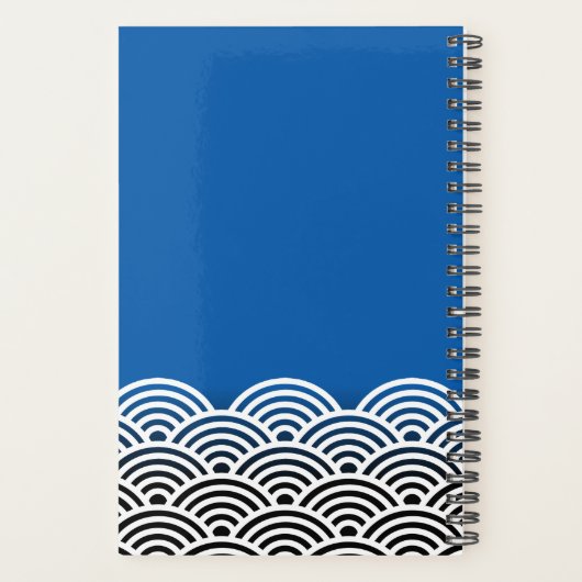 Lantaarn Monogram en Japans Golfpatroon Planner (Achterkant)