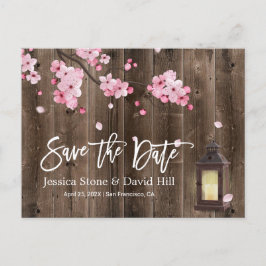 Lantaarn Roze Floral Wedding Save the Date Aankondigingskaart