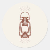  Lantaarn Rustic Terracotta Wedding Ronde Sticker (Voorkant)
