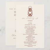 Lantaarn Terracotta Rustic Wedding Programme (Voorkant / Achterkant)
