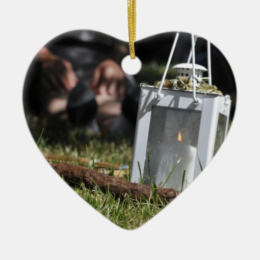 Lantaarn van licht keramisch ornament (Voorkant)