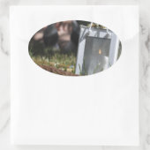 Lantaarn van licht ovale sticker (Tas)