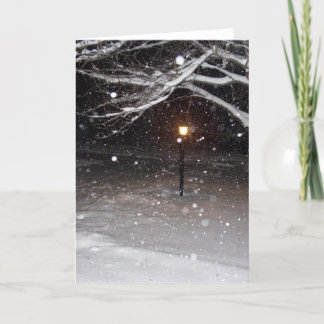 Lantaarnpaal in het Wenskaart van de Sneeuw Kaart