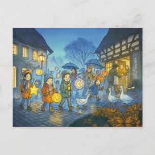 Lantaarnparade voor St Martins Day Feestdagenkaart