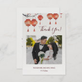 Lantaarns Chinese bruiloft dank u Bedankkaart (Voorkant / Achterkant)