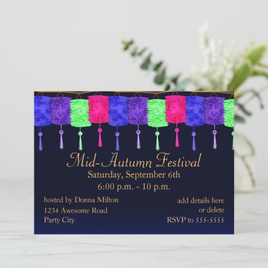 Lantaarns en de Volledige Uitnodiging van de Moon (Staand voorkant)