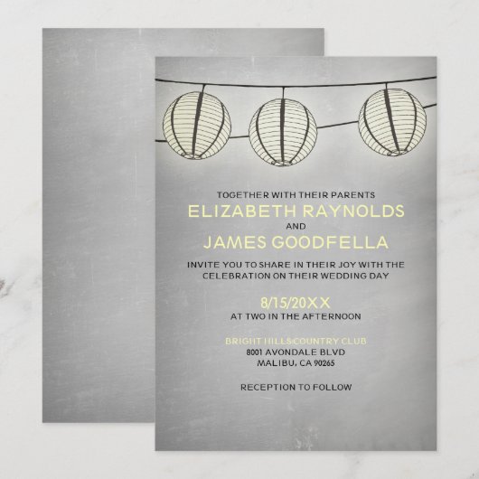  Lantaarns huwelijksuitnodigingen Kaart (Voorkant / Achterkant)