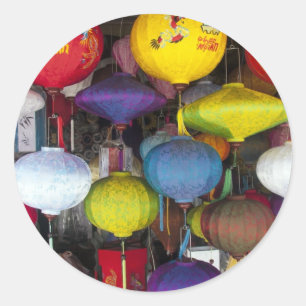 Lantaarns in Hoi An, Vietnam Ronde Sticker
