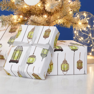 Lantaarns Ramadan Mubarak Oriëntaals Arabische Mos Cadeaupapier