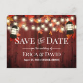 Lantaarns Rood bruiloft Opslaan Datum Aankondigingskaart (Voorkant)