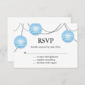 Lantaarns RSVP in blauw (Voorkant / Achterkant)