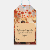  lantaarns van vreugde: Chinees Nieuwjaar Cadeaulabel (Achterkant)