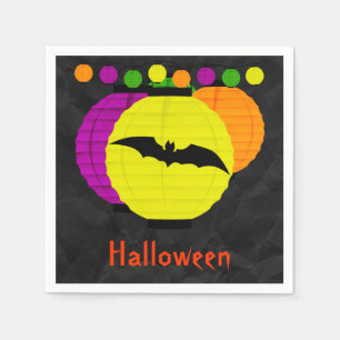 Lantaarns & Zwarte Vleermuis Halloween Servetten