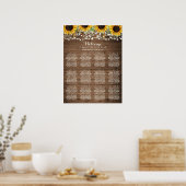 Lantaarntjes van rustiek hout met zonnebloemen voo poster (Keuken)