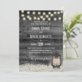  Lantern Baby's Breath Flowers Barn Wedding Kaart (Staand voorkant)