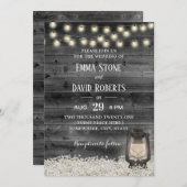  Lantern Baby's Breath Flowers Barn Wedding Kaart (Voorkant / Achterkant)