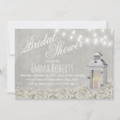 Lantern & Baby's Breath Rustic Vrijgezellenfeest Kaart (Voorkant)