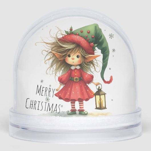 Lantern Elf – Whimsical Christmas  Sneeuwbol (Voorkant)