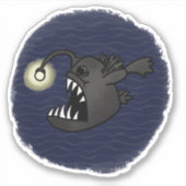 Lantern Fish Comic Book Style Sticker (Voorkant)