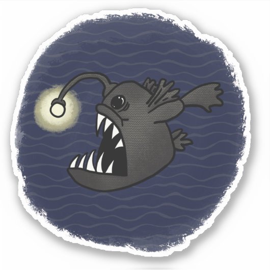 Lantern Fish Comic Book Style Sticker (Voorkant)
