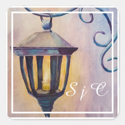 Lantern Light Vierkante Sticker (Voorkant)