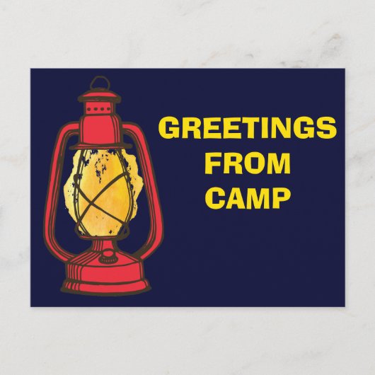 Lantern Navy Blue Greetings uit Camp Briefkaart (Voorkant)