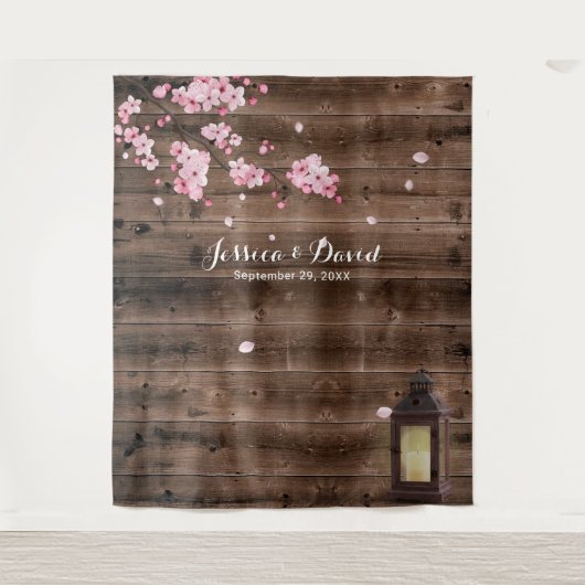  Lantern roze Floral Wedding Backdruppels Wandkleed (Voorkant)