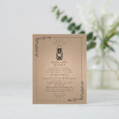  Lantern Rustic Wedding Details Cardstock Informatiekaartje (Staand voorkant)