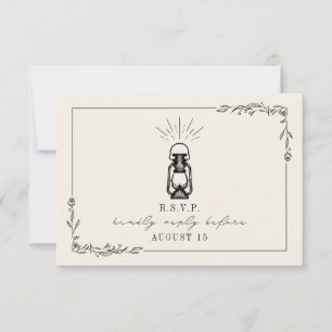  Lantern Rustic Wedding RSVP-kaart RSVP Kaartje